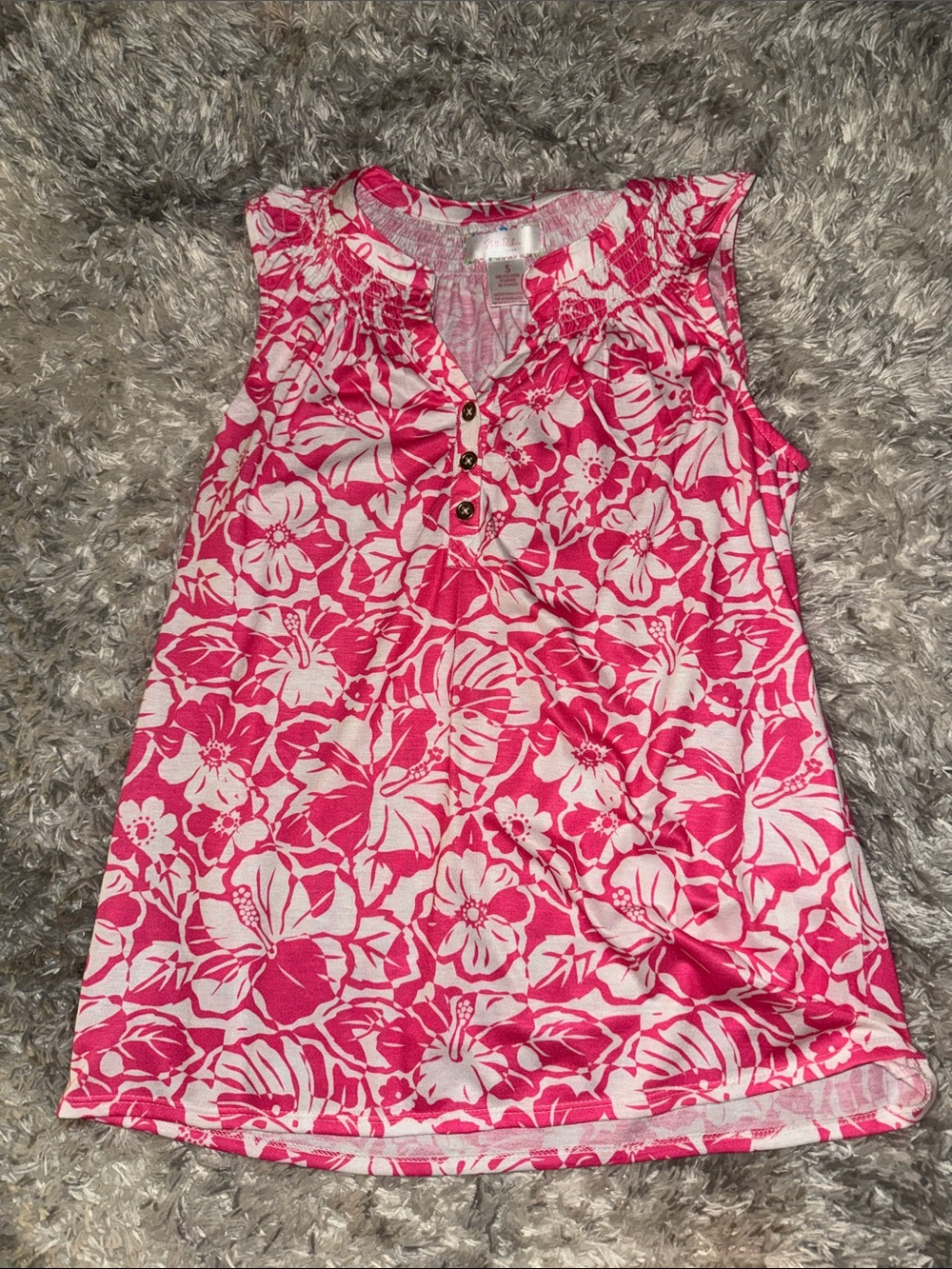 stella parker Girls' Pink Floral Sleeveless Top